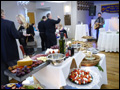 appetizer table catered by Felico's Catering at a NY firehouse wedding