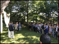 an informal outdoor wedding ceremony on Long Island